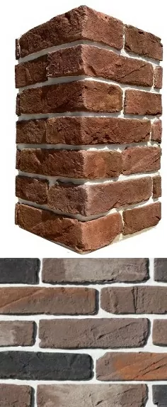 Искусственный камень 394-65 Тироль брик Design угол 13-12x7.3 (26.5-27.5x7.3)