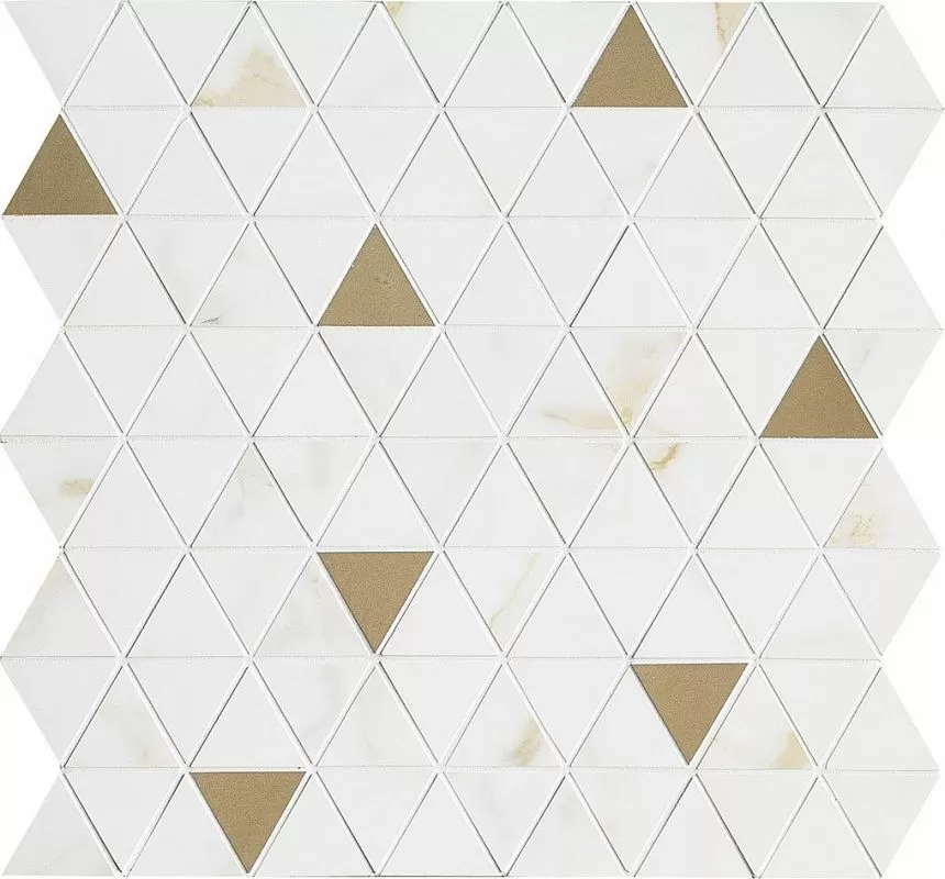 Мозаика M8H1 Allmarble Wall Golden White Satin Mosaico Tria 40х43