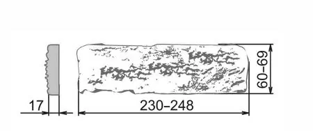 Искусственный камень Марсель 301 Плоскость 230-248x60-69x17