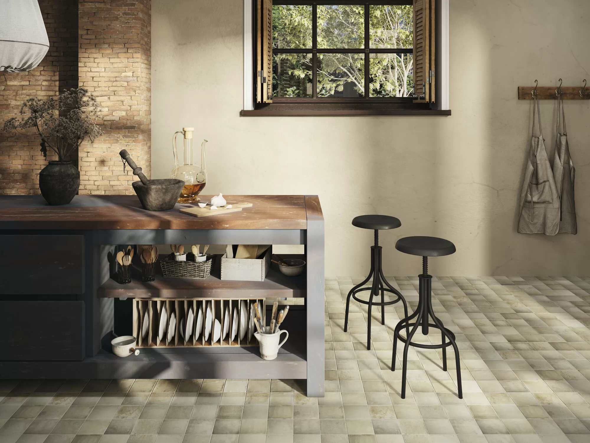 Плитка A040967 Areca Olive Green Mix 12.4x12.4