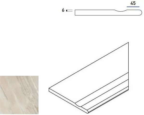 Керамогранит 620090000199 WHITE BORDO SVASATO ROUND DX 30x60