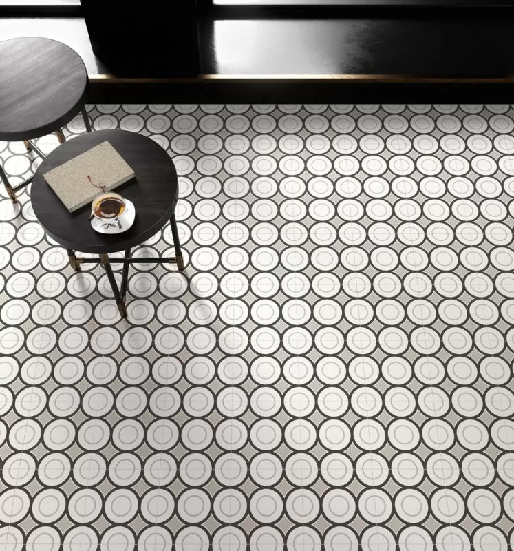 Керамогранит Patchwork black&white White 20x20