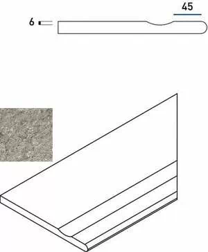 Керамогранит 620090001028 Grey Bordo Svasato Round Dx правый 30x60