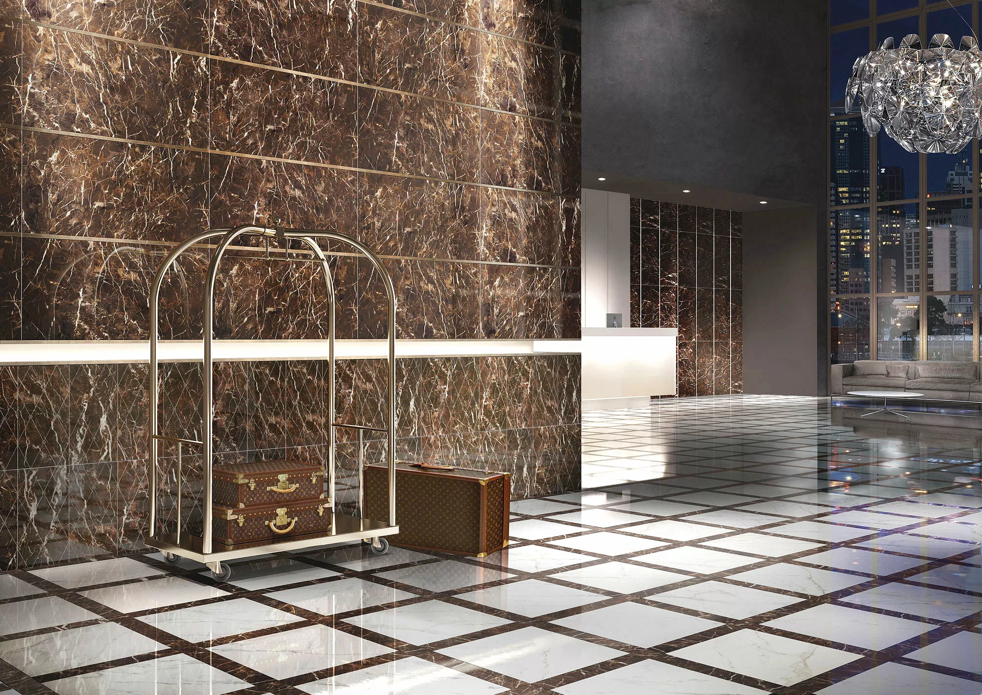 Мозаика 2704524 Marmoker Naturale Bardiglio Imperiale Mosaico 5x10 29.5x29.5