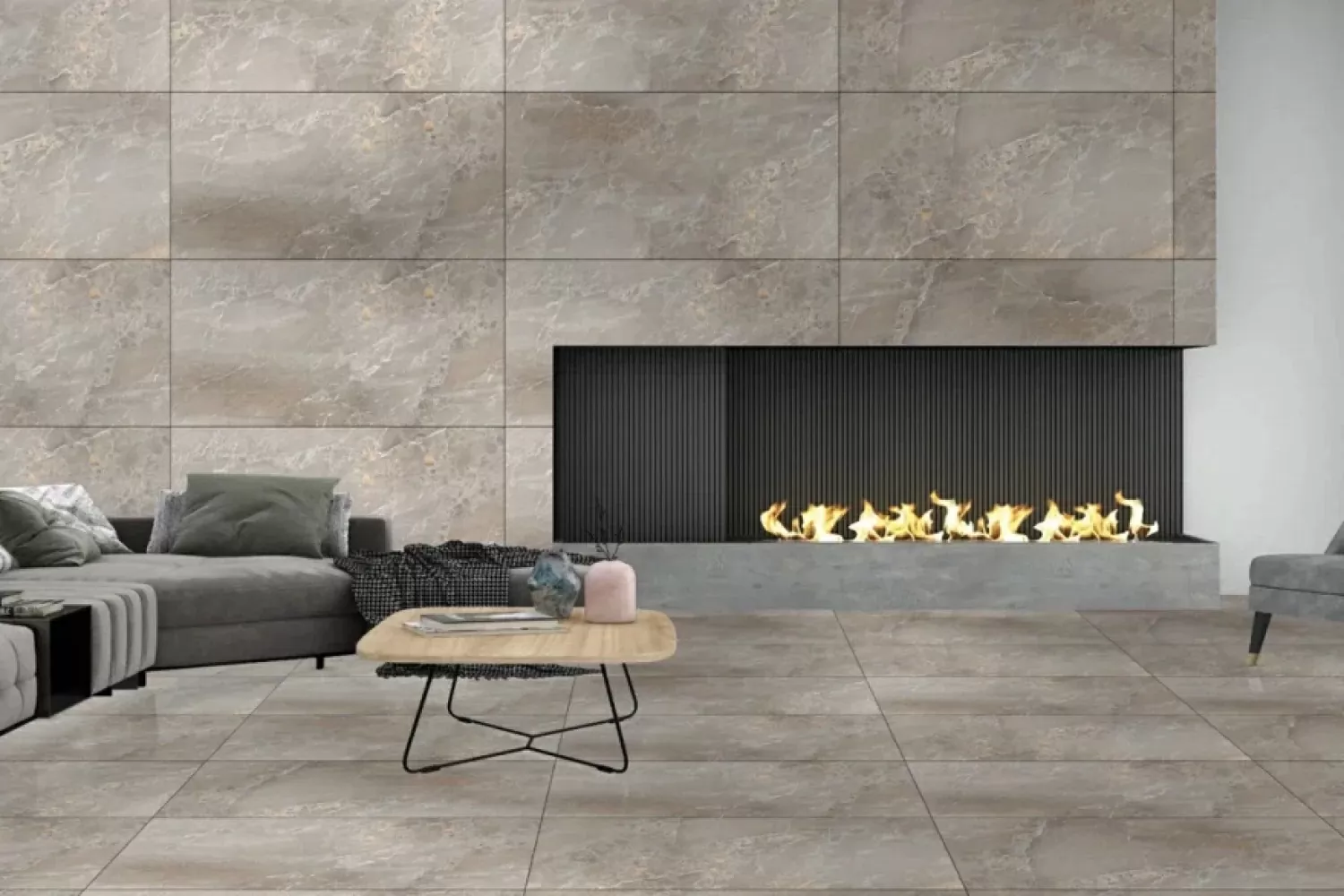 Керамогранит AS22-14 Blaze Grey бежевый карвинг 120х60