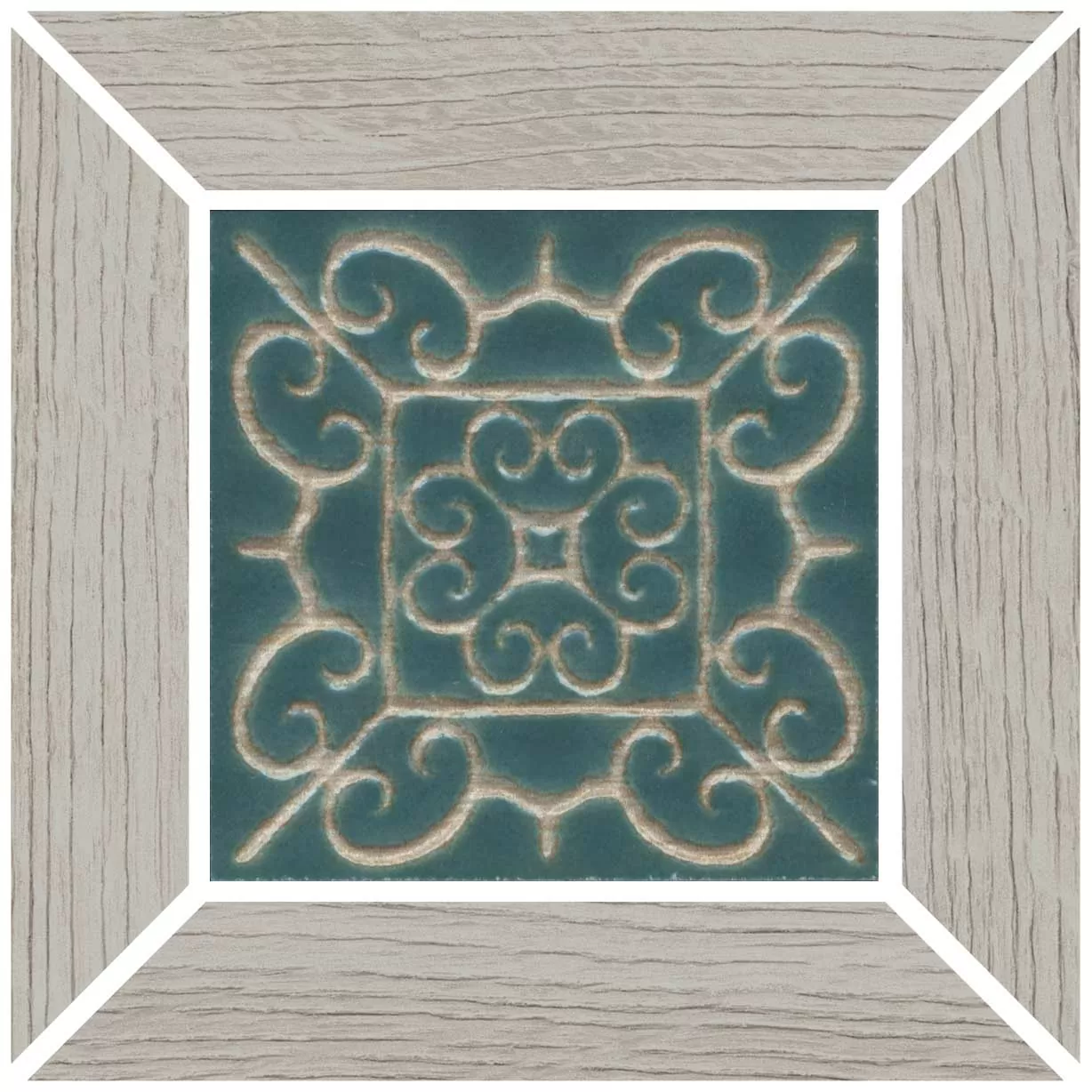 Керамогранит ID151 Вставка Тровазо наборный серый светлый матовый 13x13x0,9