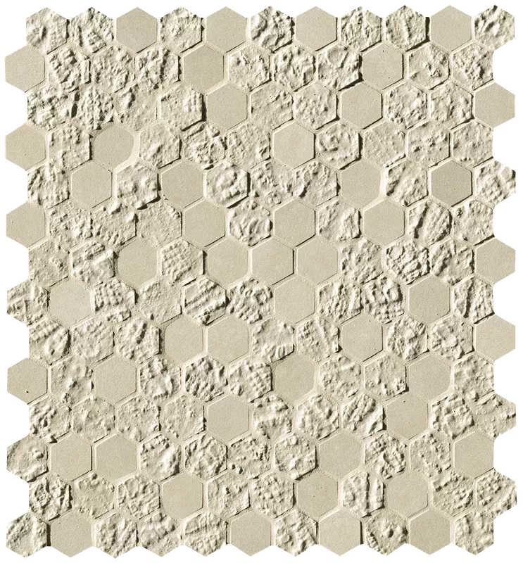 Мозаика fOYU Bloom Beige Print Esagono Mosaico 29,5x32,5