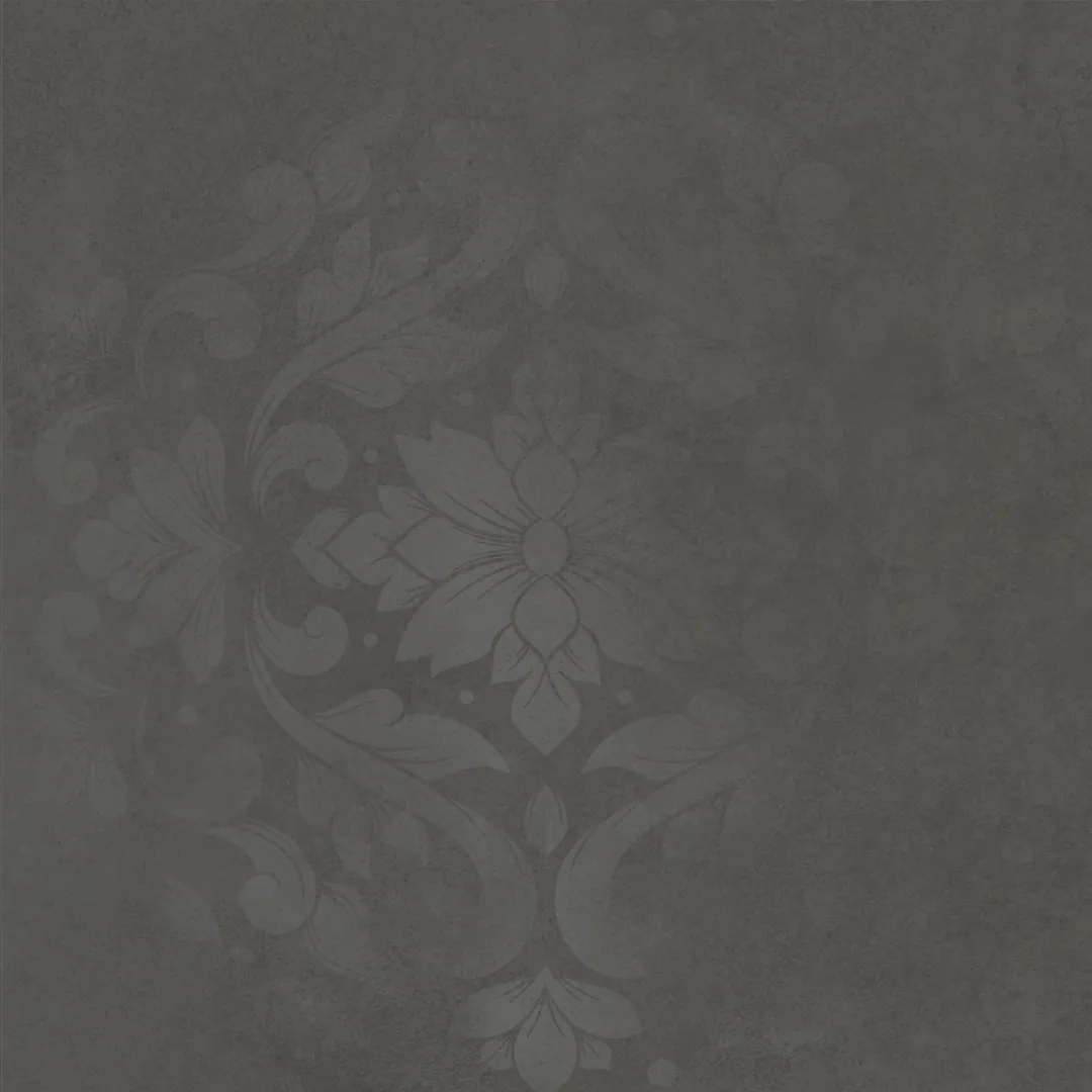 Керамогранит KM4040G0091N Хадду серый тёмный матовый декорированный 40,2x40,2x0,8