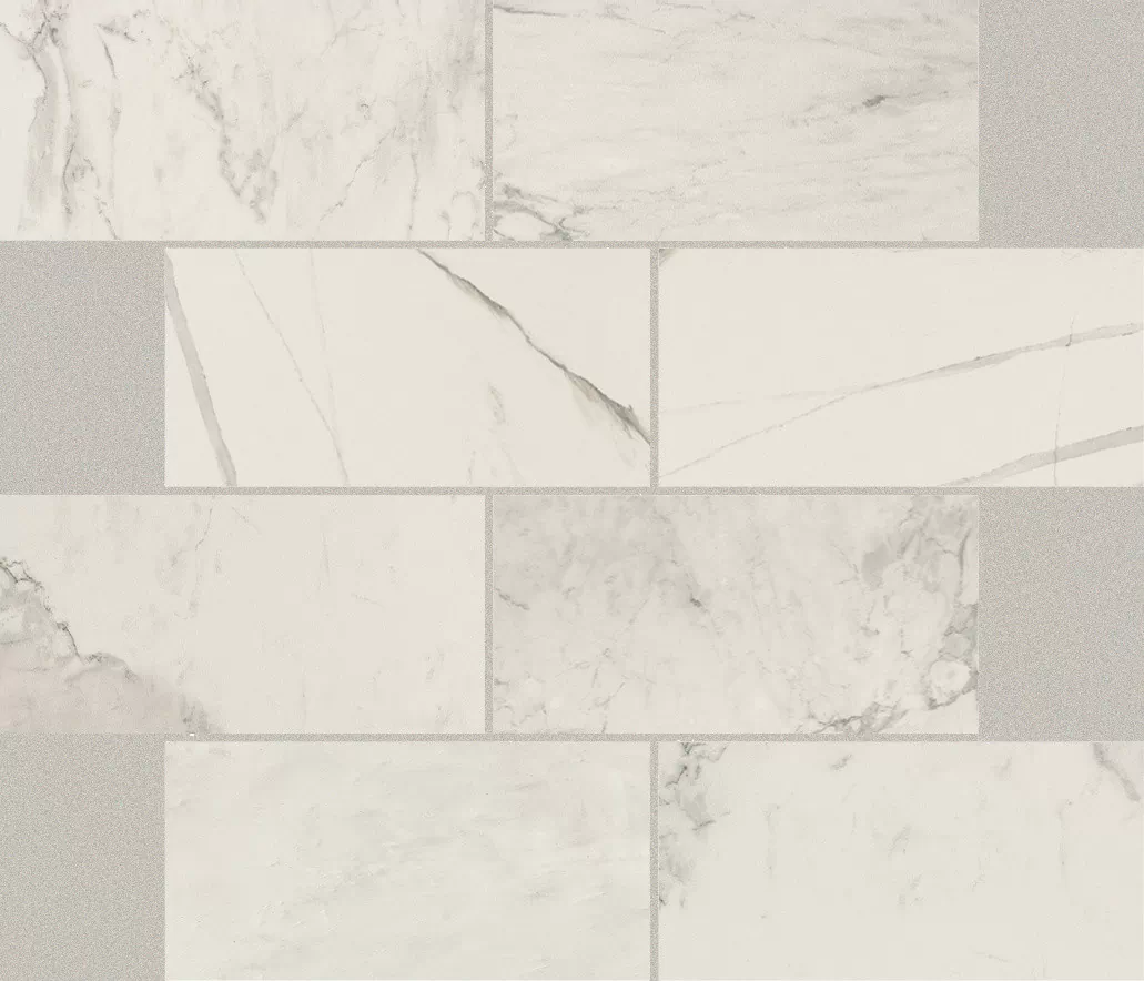 Мозаика 752812 Stones 2.0 Calacatta Glossy Muretto 6mm 7,5x15 30x30