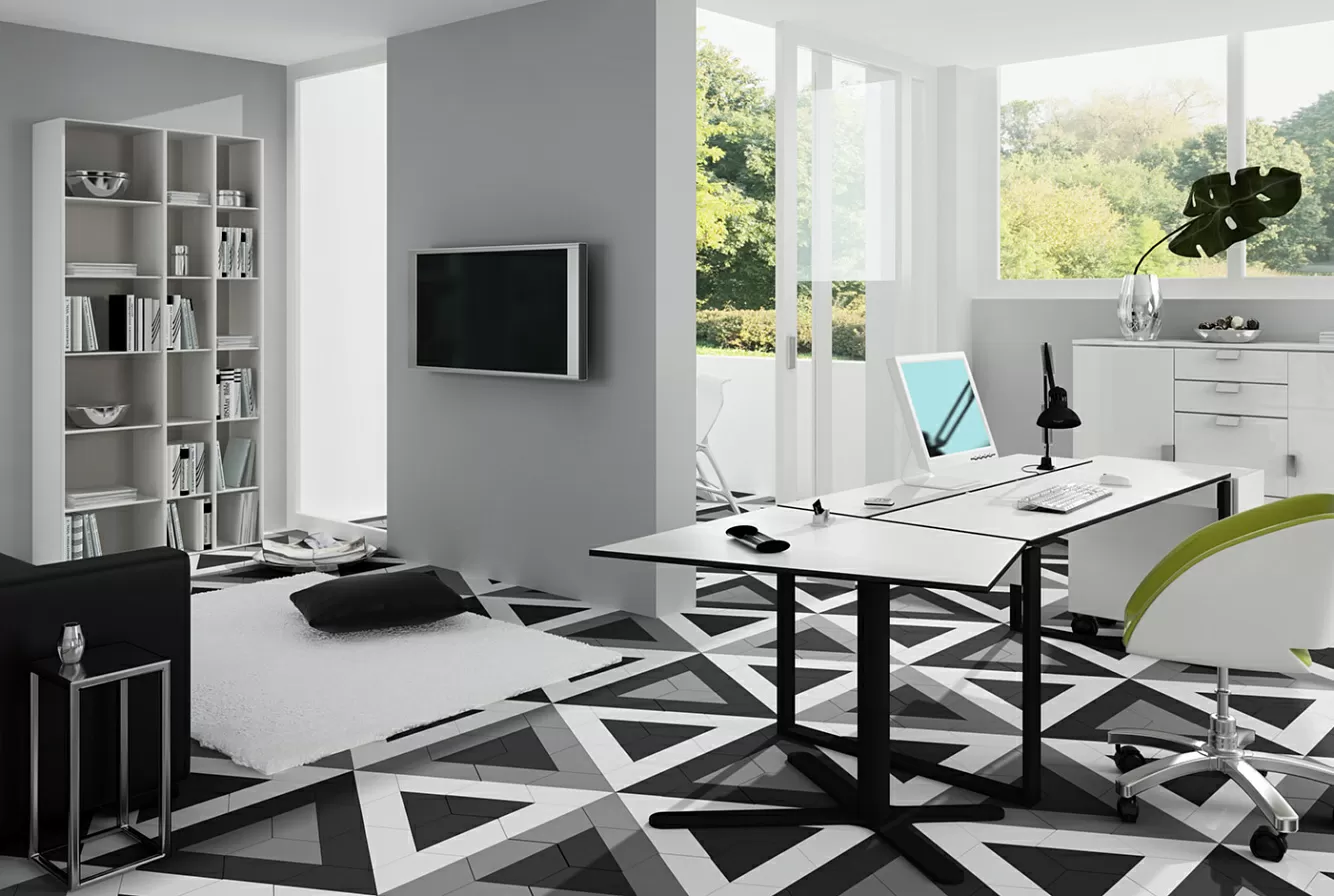 Керамогранит 113850 TRAPEZIUM FLOOR R9 GRAPHITE MATT 9.8x23