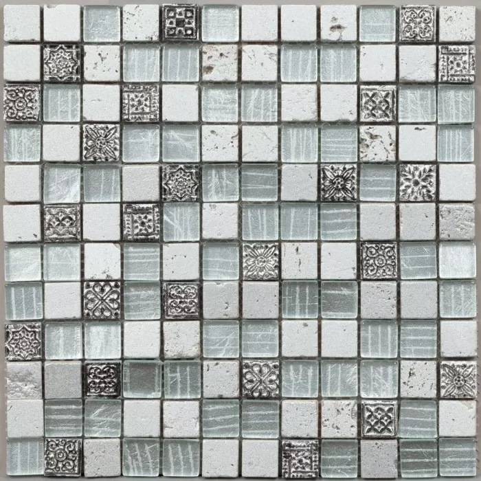 Мозаика DAO-25 стекло + камень 2.3х2.3 30х30
