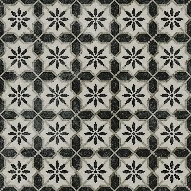 Керамогранит VT/A294/SG1544N Декор Фреджио 1 черно-белый 20x20x8