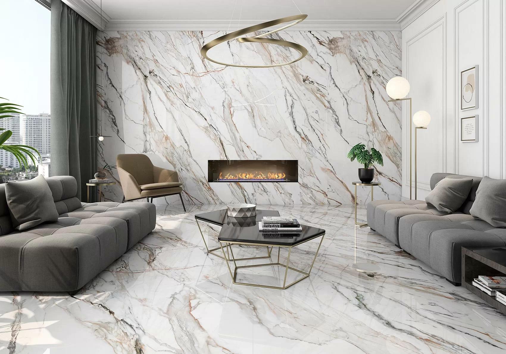 Керамогранит 316233 Calacatta Gold Honed 6mm 120x300