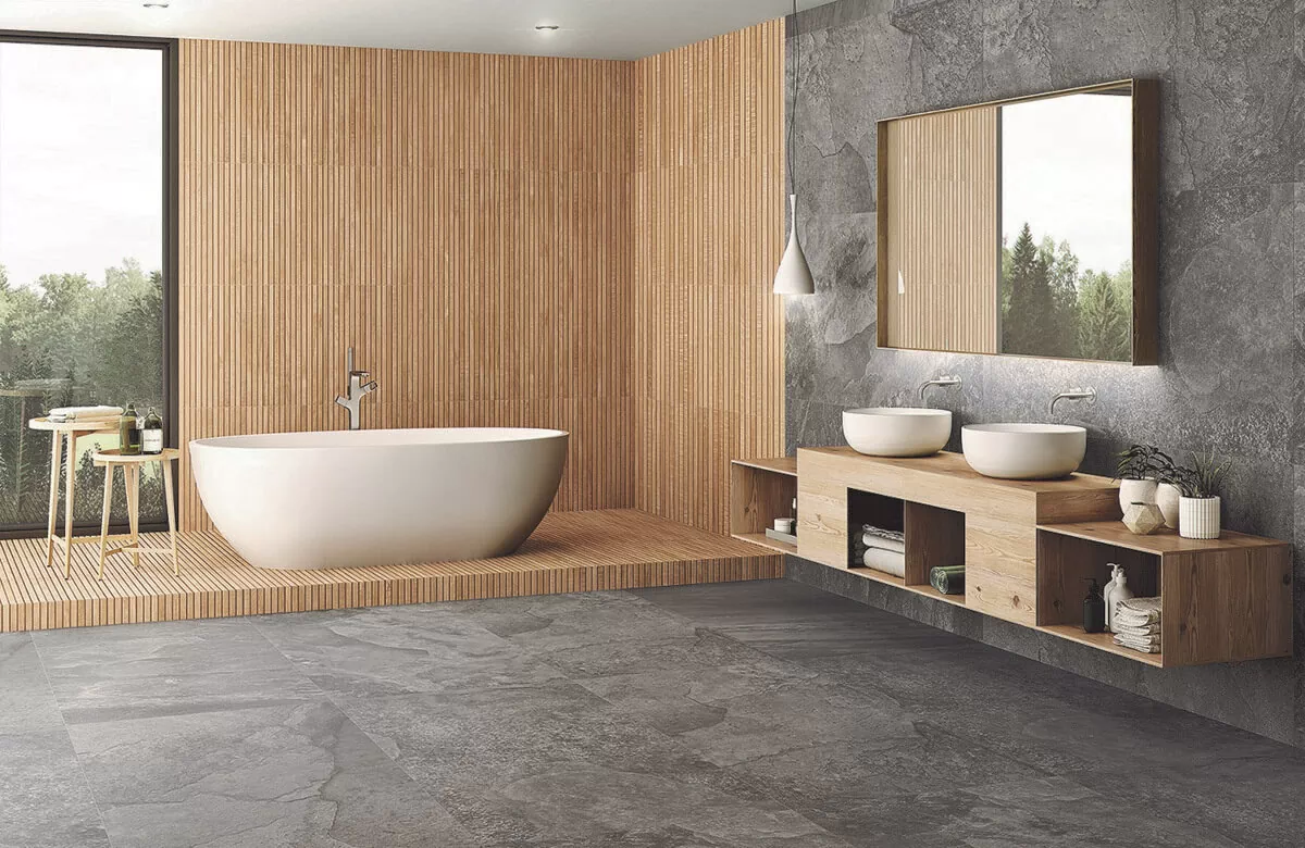 Керамогранит Artwood Ribbon Black R11 120x60