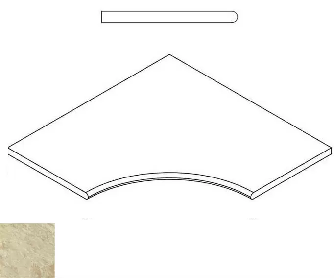 Керамогранит 620090000367 Climb ROPE BORDO ANGOLARE ROUND 30 60x60