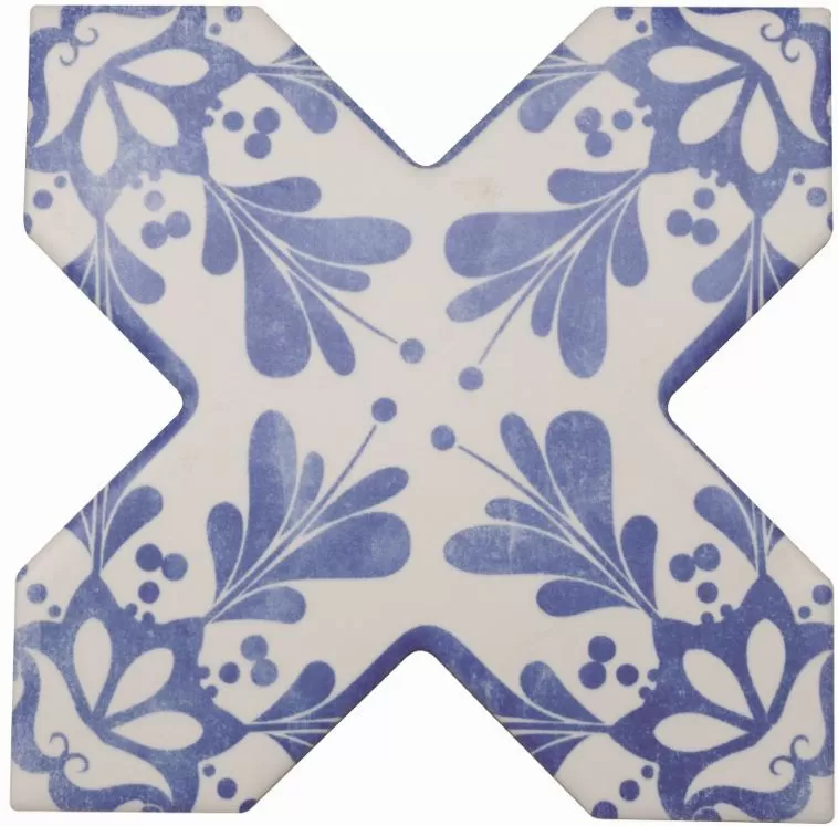 Керамогранит Becolors Cross Dec. Stencil Electric Blue 13.25х13.25
