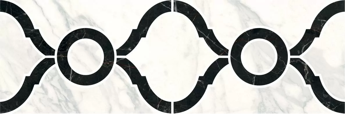 Керамогранит ID91T Бордюр Фрагонар наборный белый 30x9,9x0,9