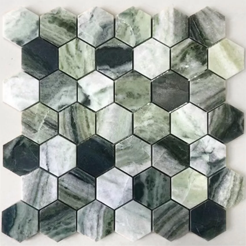 Мозаика Onice Verde oliva POL hex 23x40x7 292x289x7