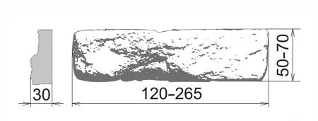 Искусственный камень Прага 182 Плоскость 120-285х50-70х30