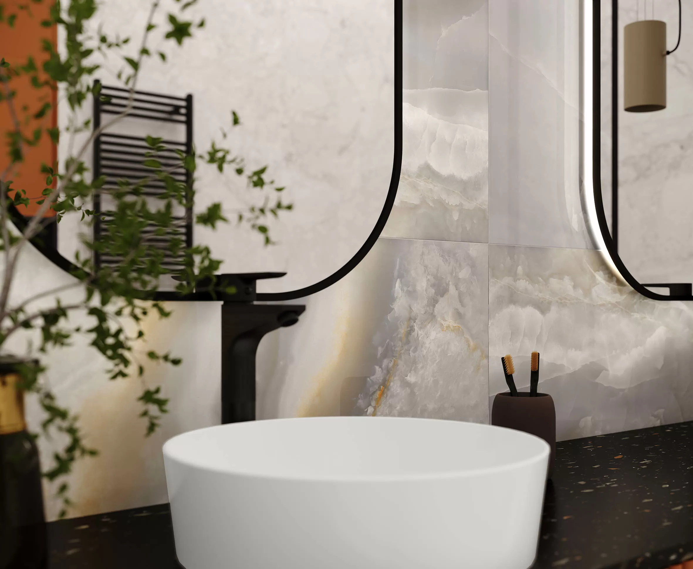 Керамогранит Onyx Azul серый Полированный 60x120