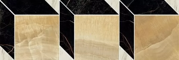 Керамогранит 240852 MOSAICS CUBE NERO-BIANCO-ORO 19,5x58,5