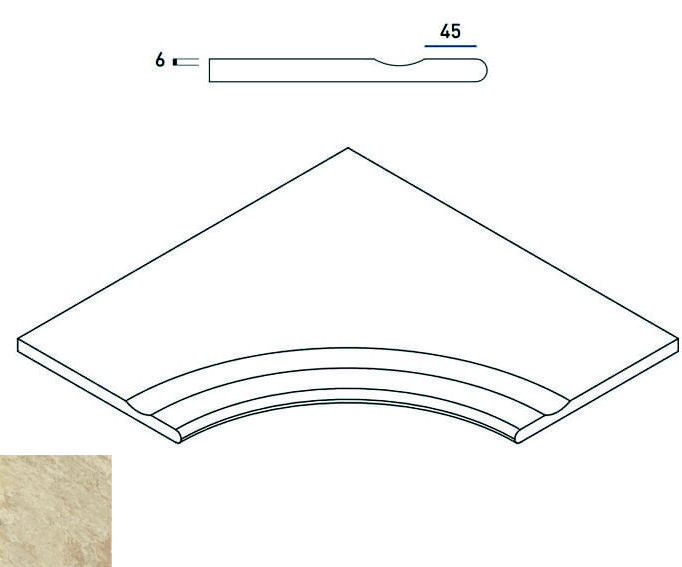 Керамогранит 620090000366 Climb ROPE BORDO SVASATO ANGOLARE ROUND 30 60x60