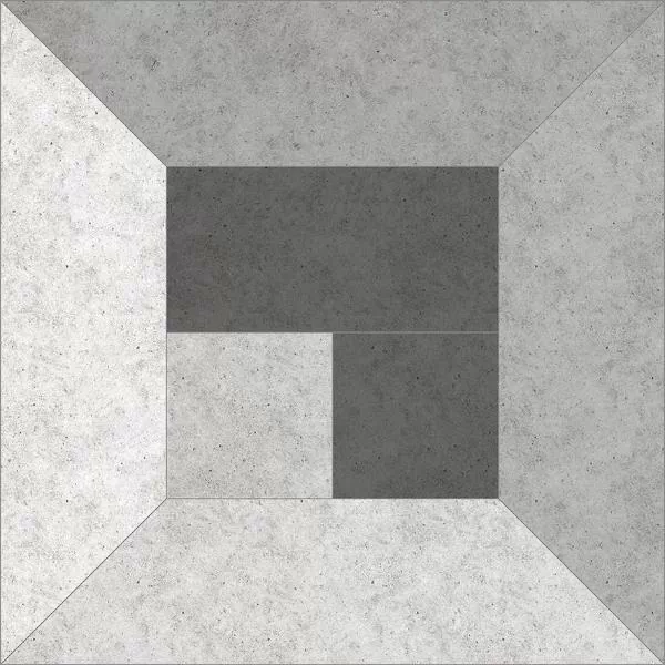 Керамогранит 737496 Beton Grey Deco Серый 45x45