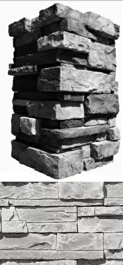 Искусственный камень 153-05 Уайт Клиффс угол 10x28,5x10 (8,5x24x10)