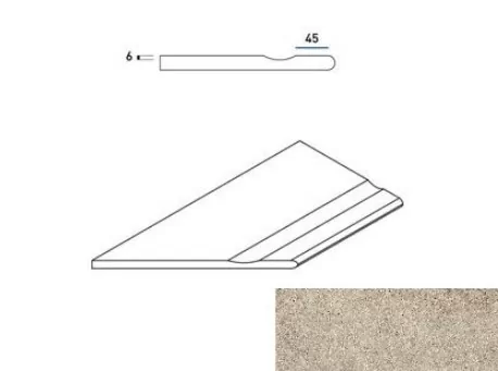 Керамогранит 620090000630 Бортик Эверстоун Дезерт левый с выемкой закругленный Х2 30х60