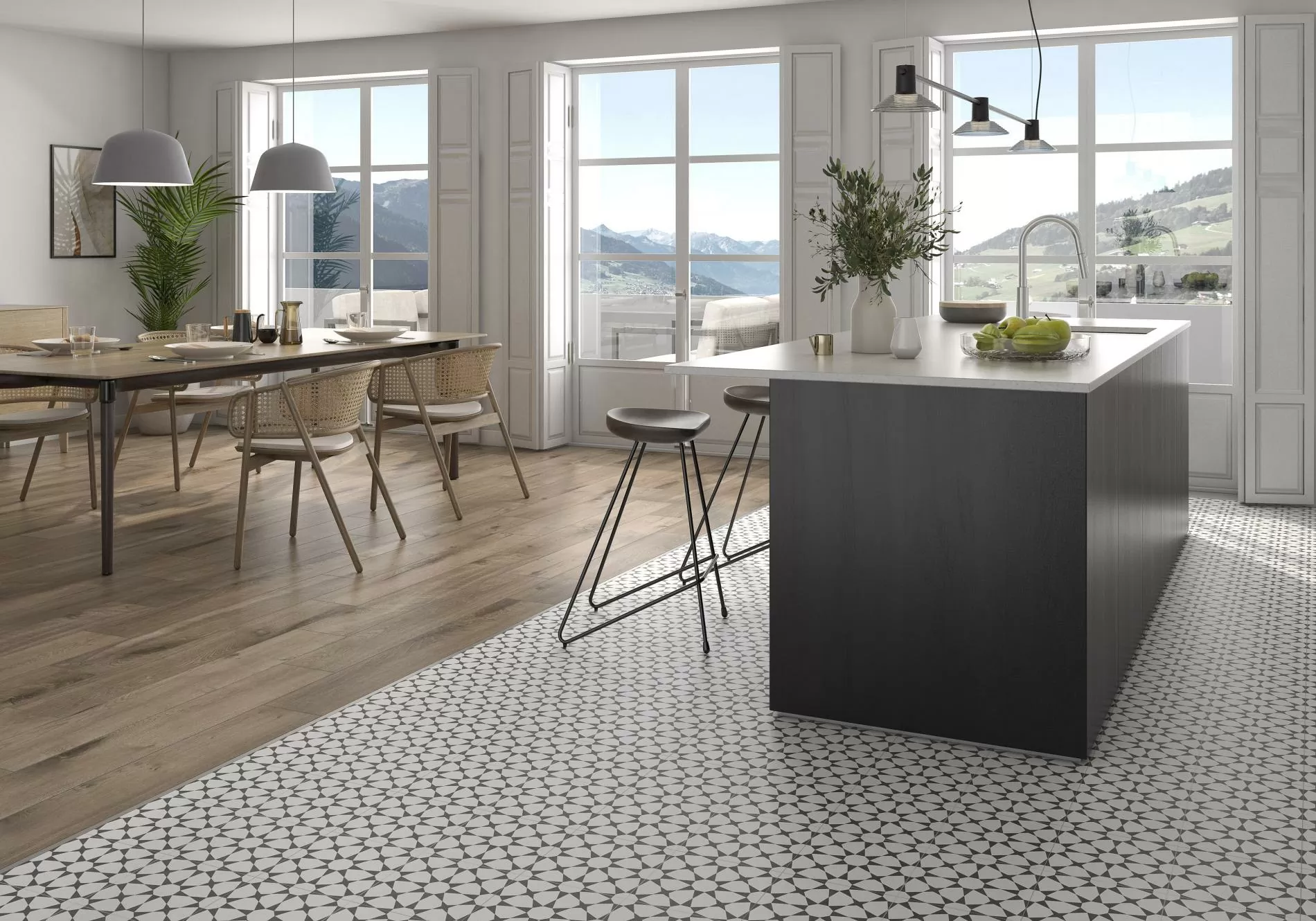 Керамогранит Es.Oldmanor Dark Matt Rect. 90x90