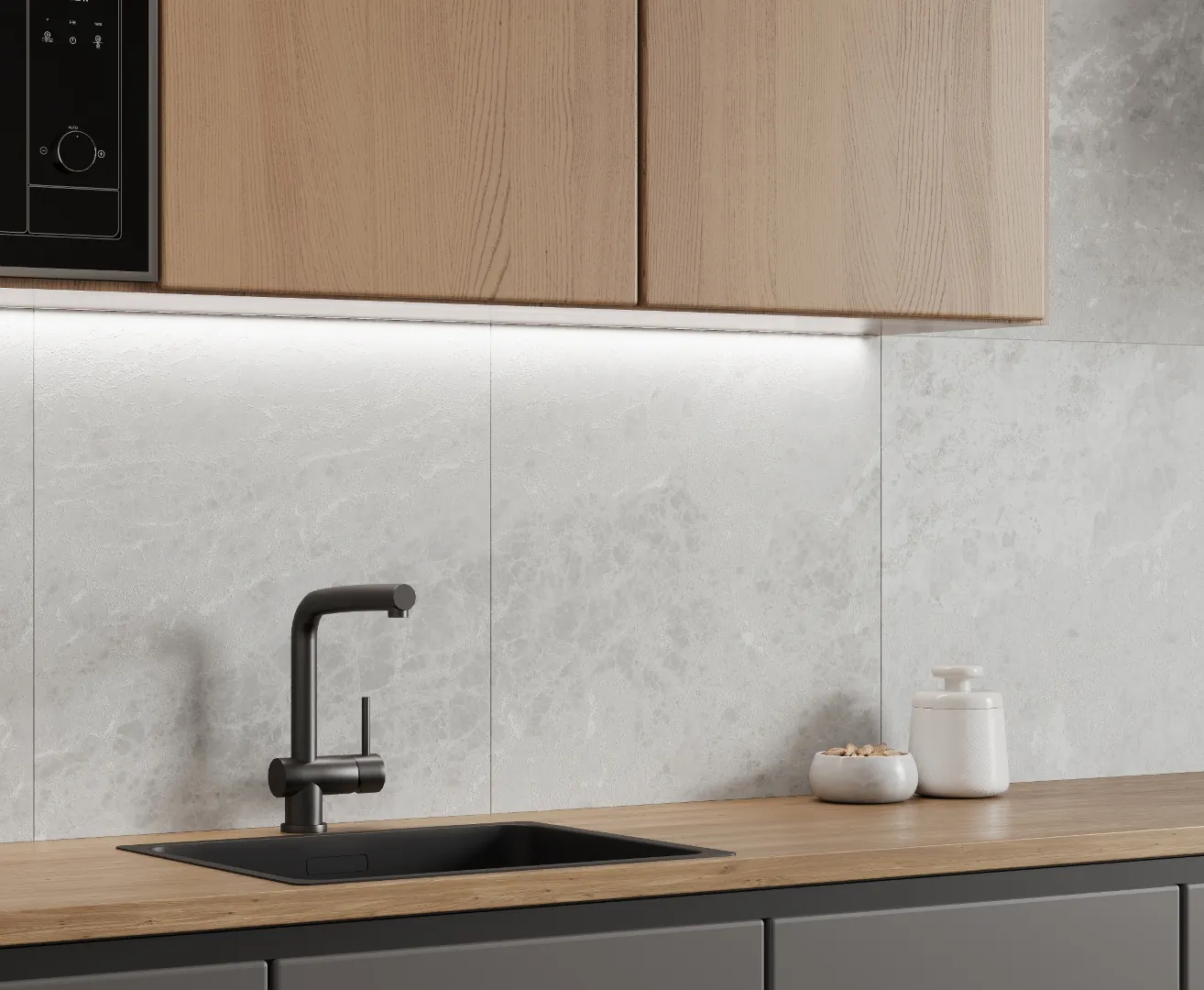 Керамогранит LP6012G0111R Bohemian Ash тёмно-серый матовый карвинг 59,5х119,1