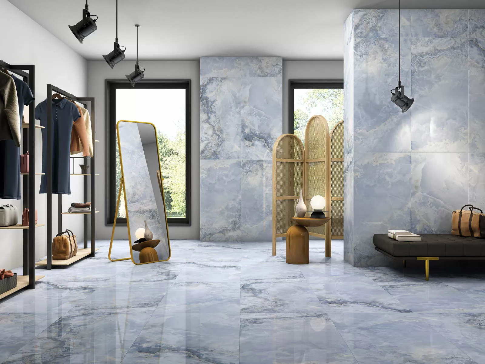 Керамогранит Onyx Sea Blue Satin 120x60
