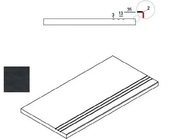 Керамогранит 620090000419 Titanio Bordo Grip 30x60