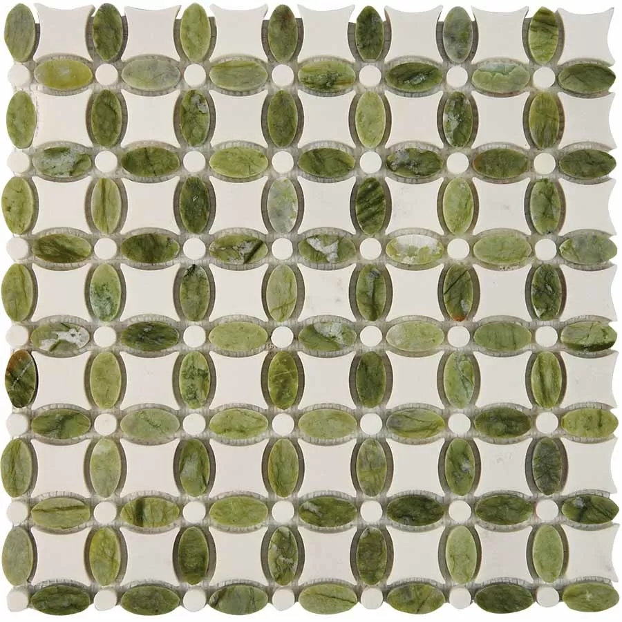 Мозаика PIX282 Dondong, Dolomiti Bianco из мрамора полированная 32x32 336х336x8
