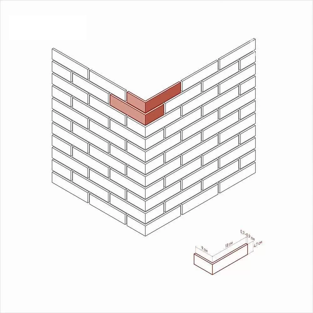 Искусственный камень 338-95 Йорк брик Design угол 8x17,5x4,7