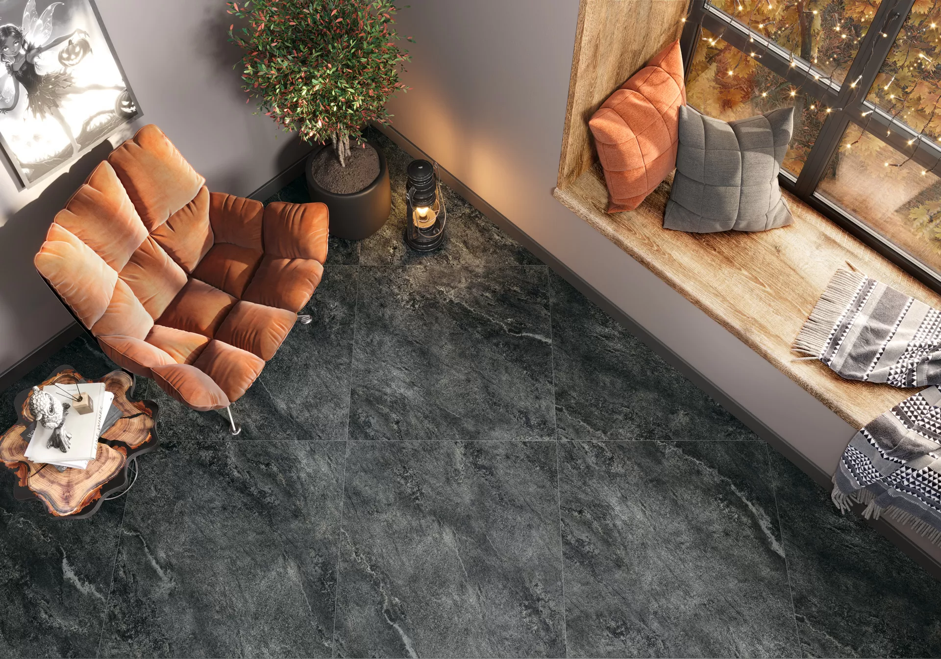 Керамогранит 60120AJA15M Ajax Gray матовый карвинг 600x1200x7