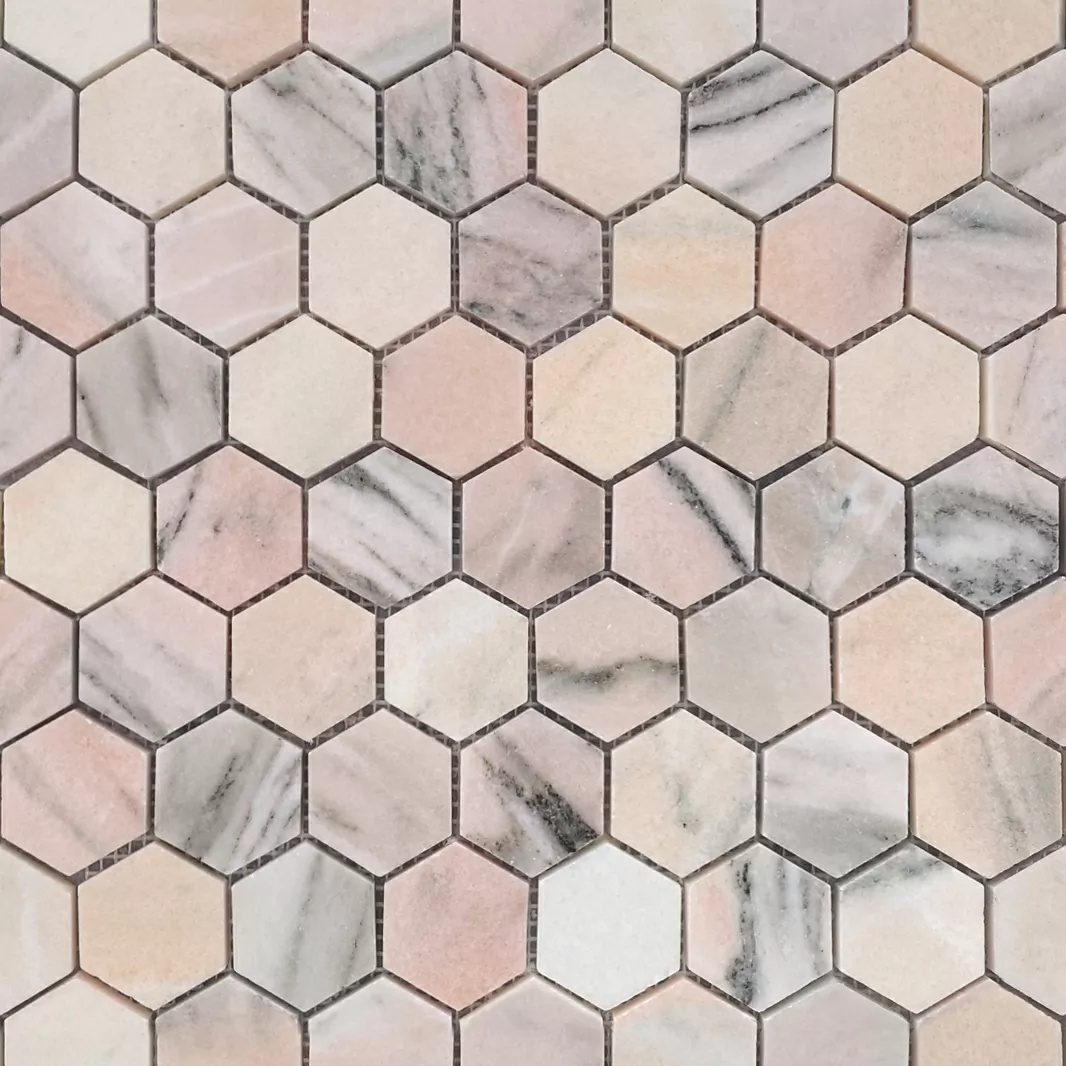 Мозаика Rosa Salmone POL hex 23x40x7 292x289x7