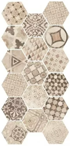 Керамогранит 22098 Hexatile Cement Garden Sand 17,5x20 (17 видов паттерна)