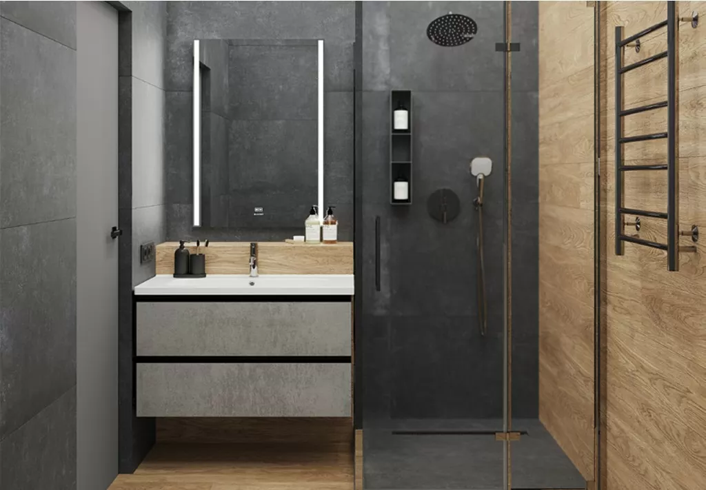 Керамогранит Cement Strength Graphite Темно-серый Матовый 60х120