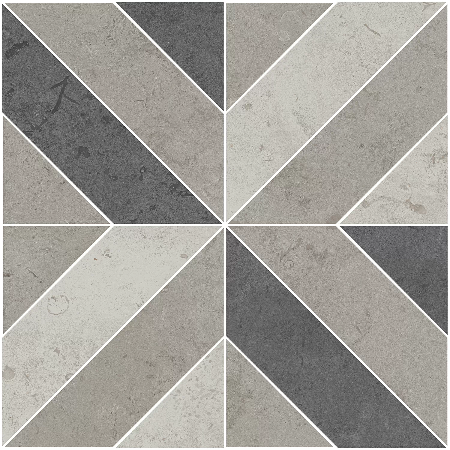 Керамогранит ID124 Декор Про Лаймстоун серый матовый 60х60