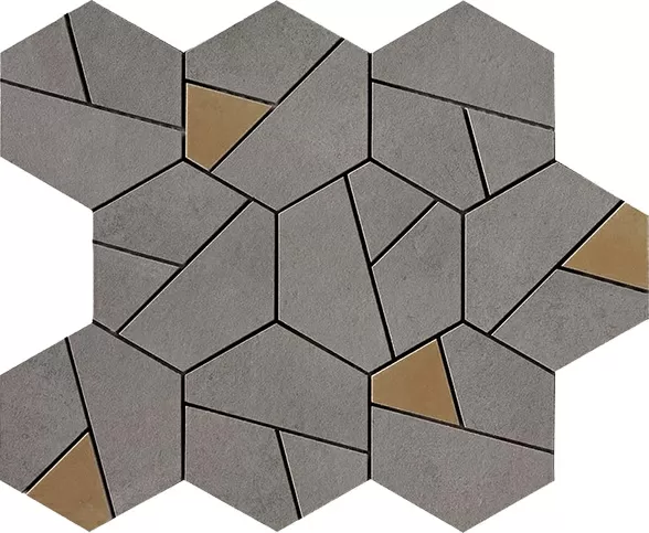 Мозаика AN68 Boost Smoke Mosaico Hex Yellow 25x28.5