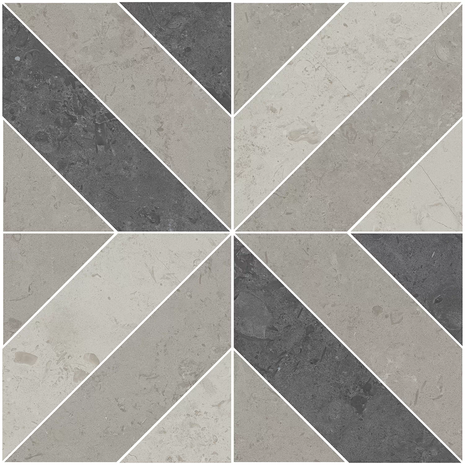 Керамогранит ID124 Декор Про Лаймстоун серый матовый 60х60