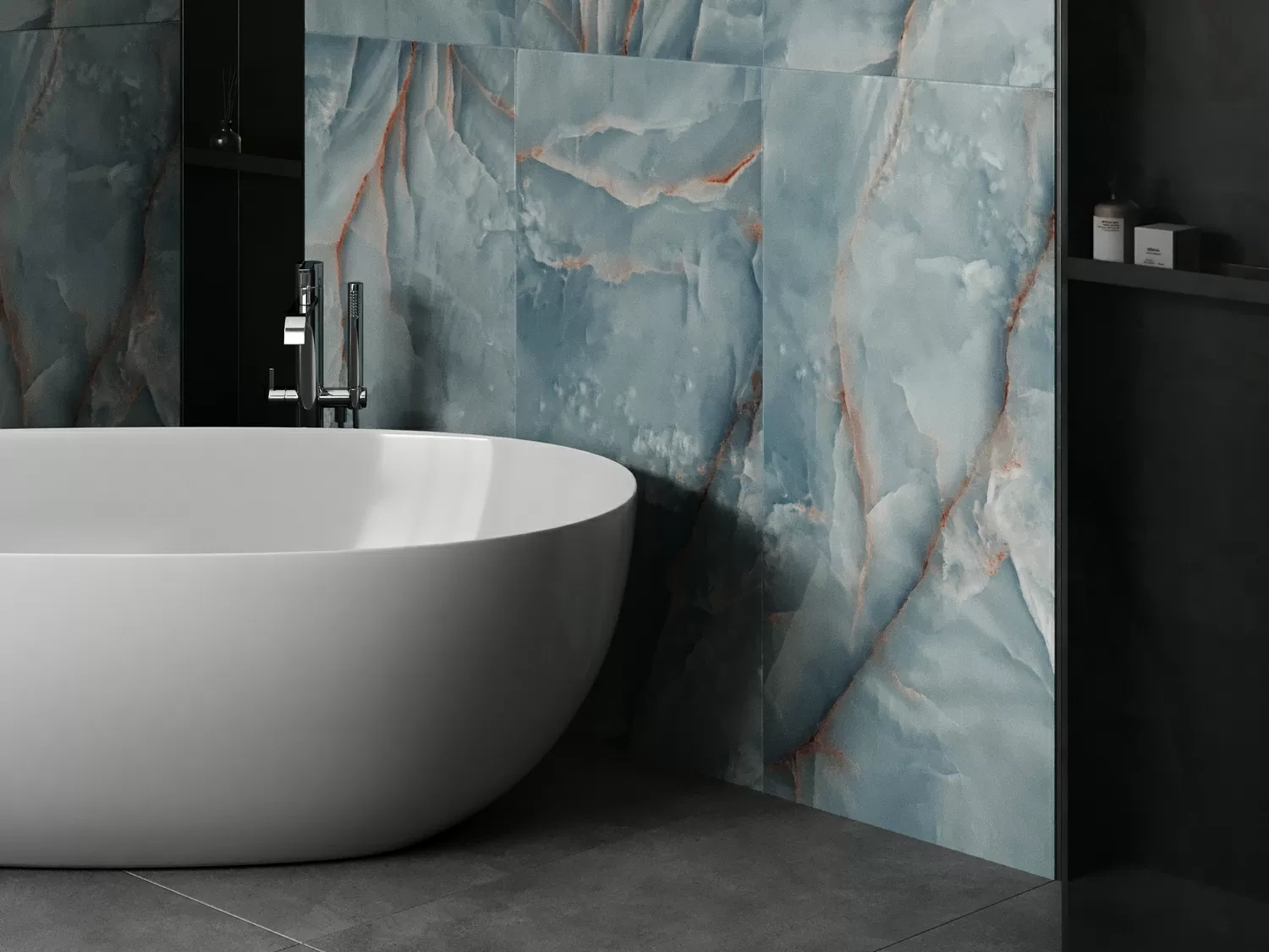 Керамогранит 17437 Marina полированный HG голубой ректификат 60x120