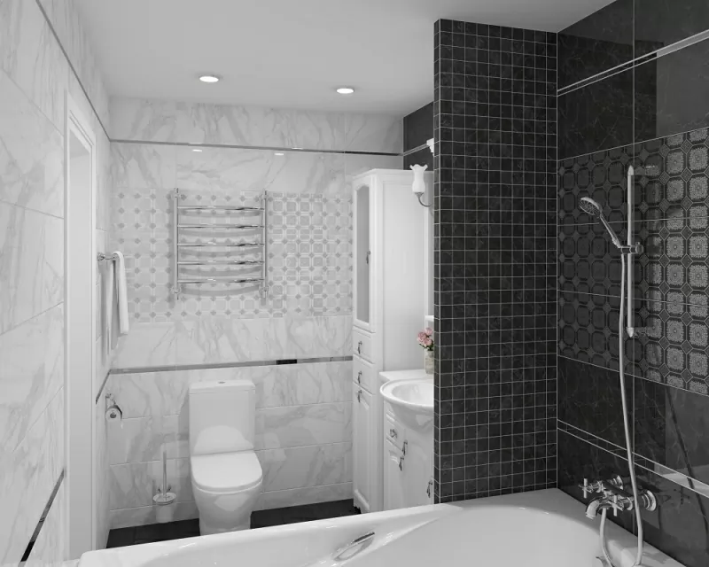 Плитка Декор Olimpus Grand чёрный 25х50