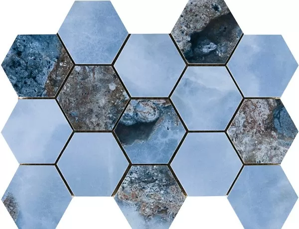 Мозаика MALLA HEX CR. LUX DANAE NAVI 32,5x22,5