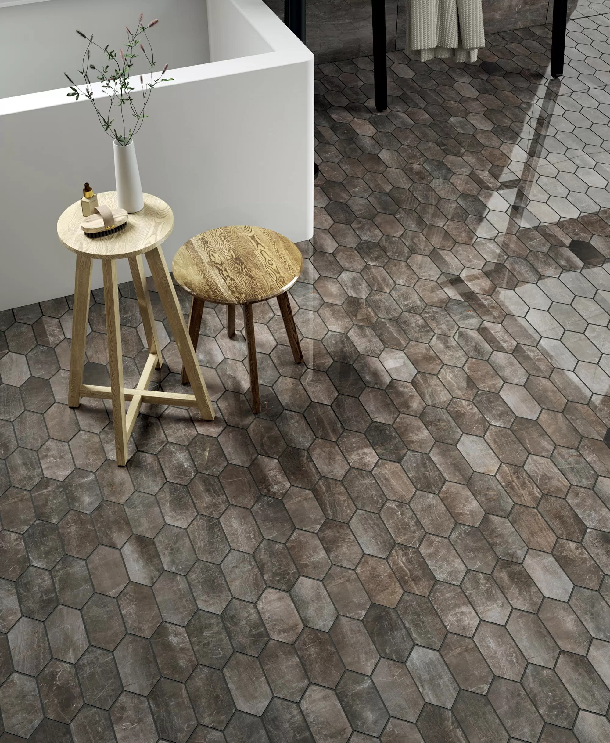 Керамогранит 1067946 Fossil Lines Piombo Ret 30x120