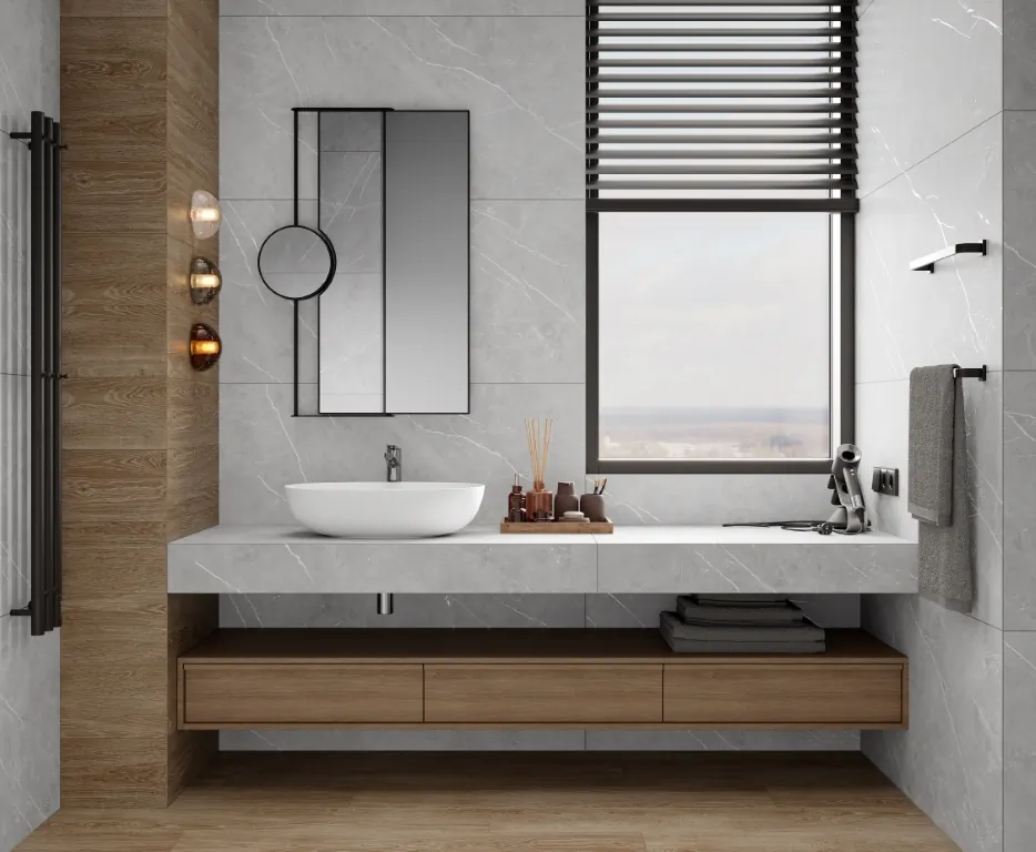 Керамогранит LP6012G0061R Lune Grigio серый матовый карвинг 59,5х119,1