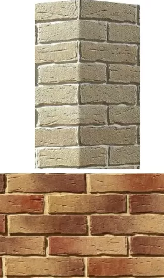 Искусственный камень 375-65 Сити брик угол 10x22x7