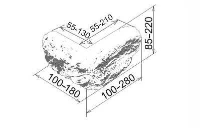 Искусственный камень Дублин 121 Угол 100-280х100-180х85-220х45