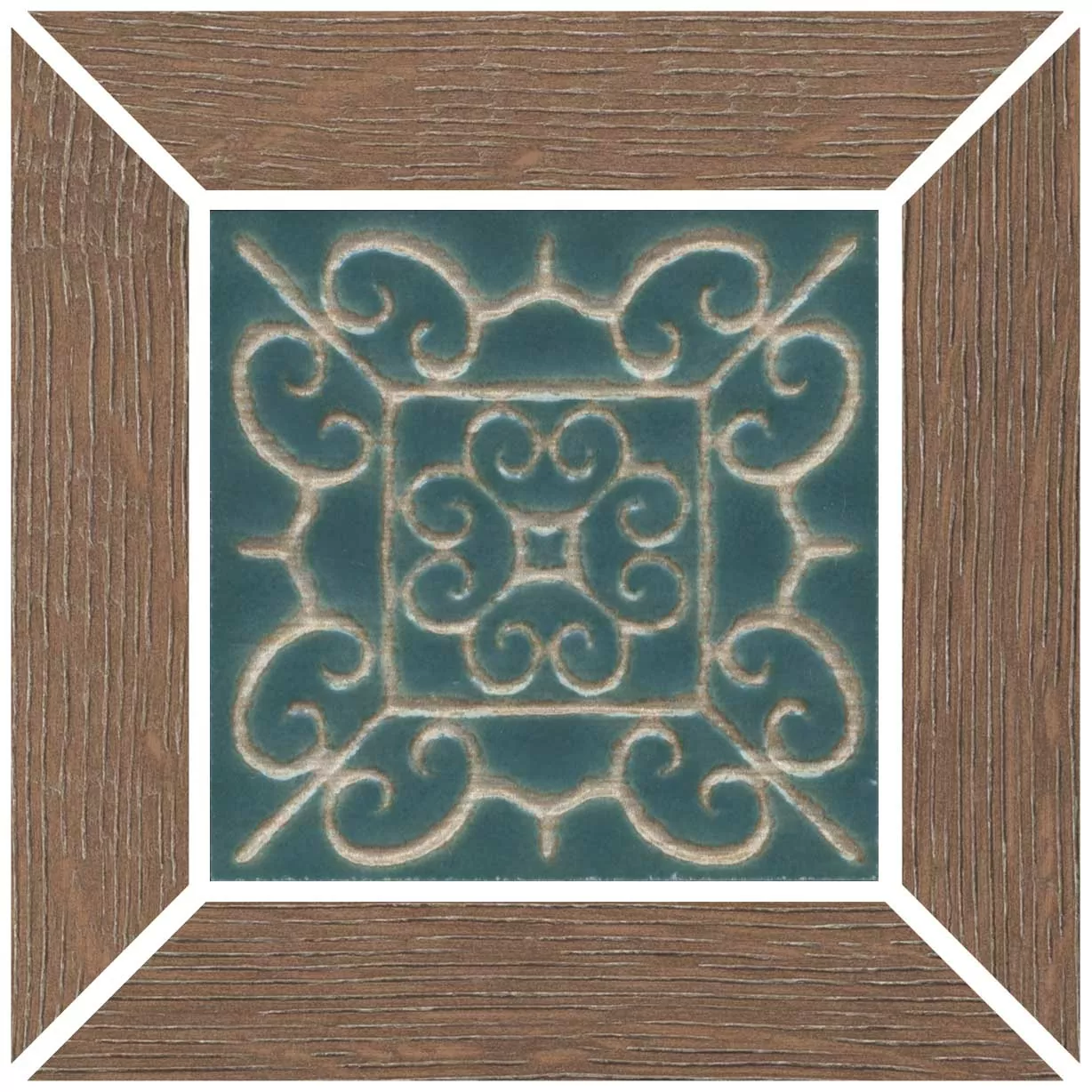 Керамогранит ID156 Вставка Тровазо наборный коричневый матовый 13x13x0,9